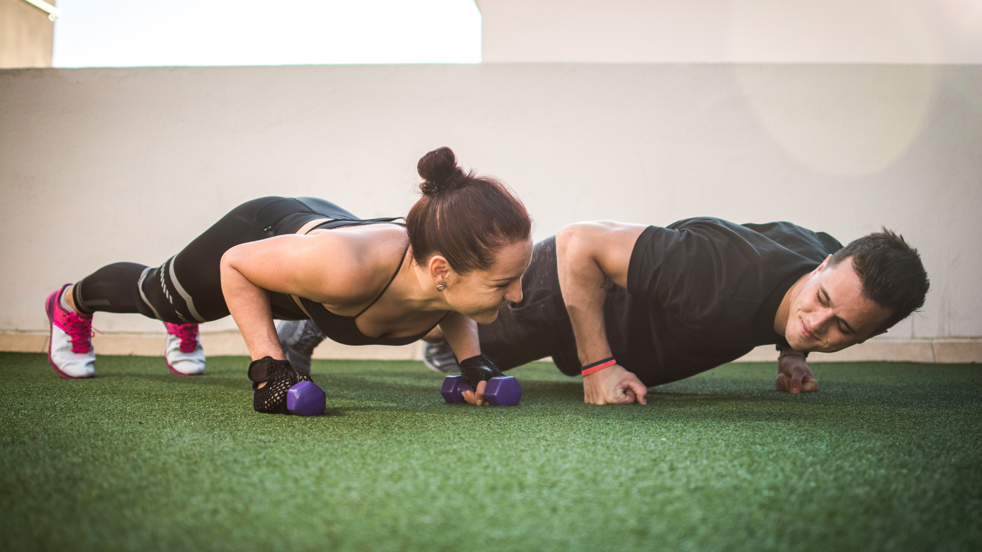 Push-up exercise demonstration